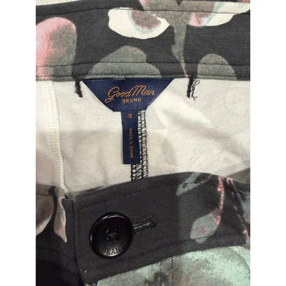 Goodman Brand Men's Floral Print Shorts Size S Black Casual Chino Style - Picture 3 of 3
